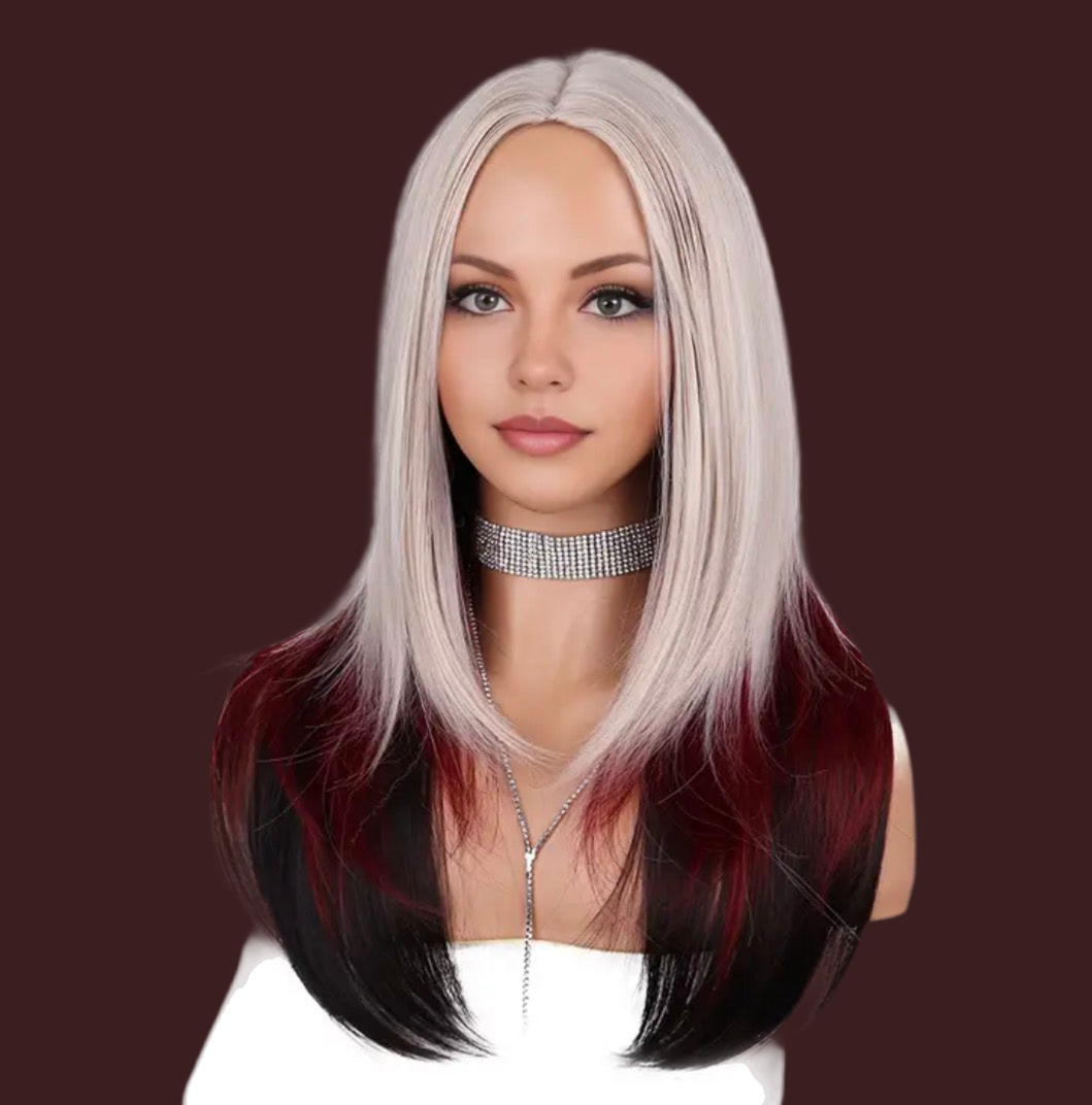 Cadence- Red/blonde ombré wig