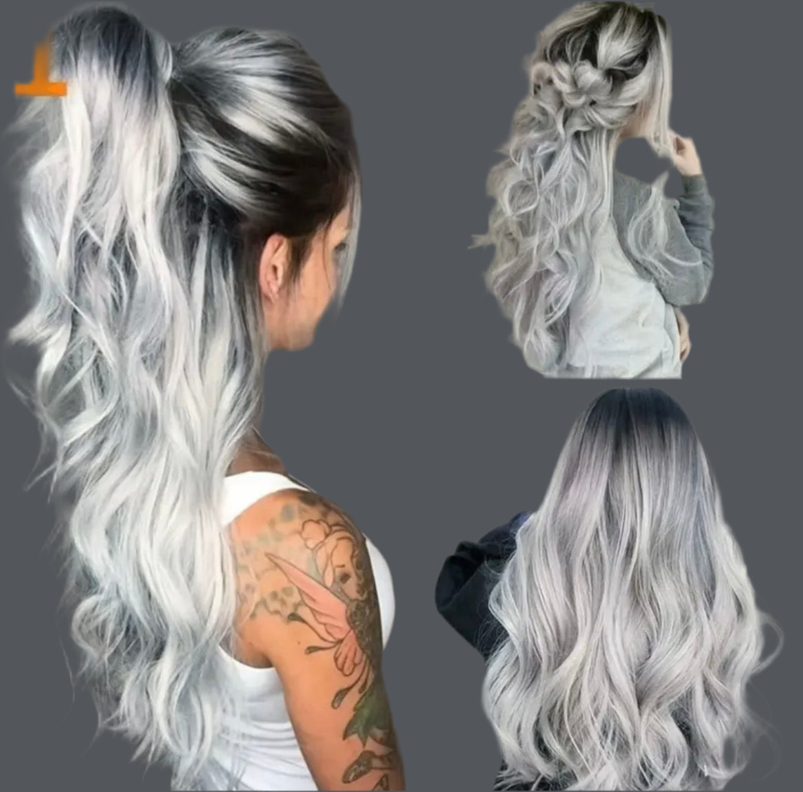 Amber-long curly Ombré wig