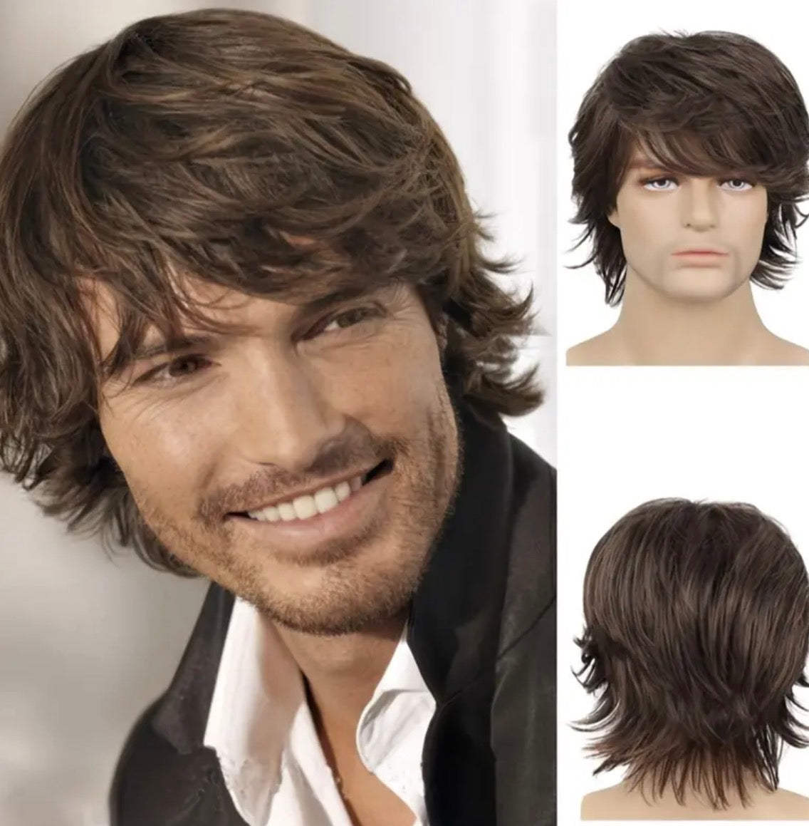 Jude-Short Layered Brown Wig for Men
