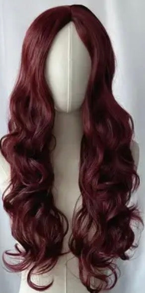 Erin-Women’s Burgundy Curly Wig – 66cm Heat-Resistant Synthetic Hair ,Gorgeous Burgundy Curls.
