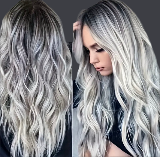 Amber-long curly Ombré wig