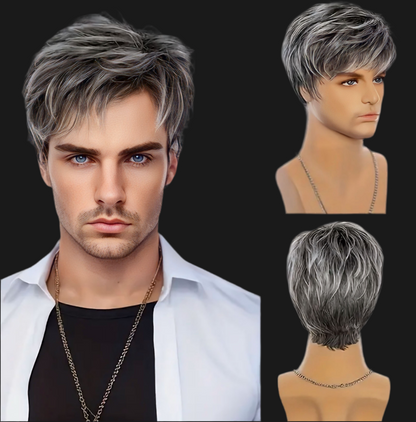 Graham-Men’s Silver-Grey Gradient Wig