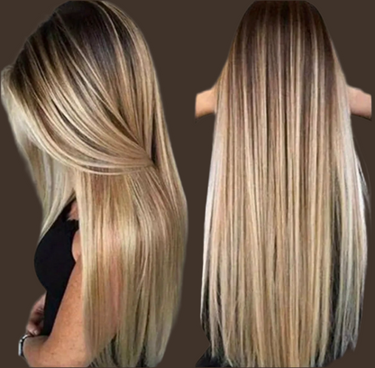 Stacey-Long Ombre Wig – Dark Brown to Blonde, Natural Straight Style