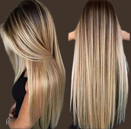 Stacey-Long Ombre Wig – Dark Brown to Blonde, Natural Straight Style