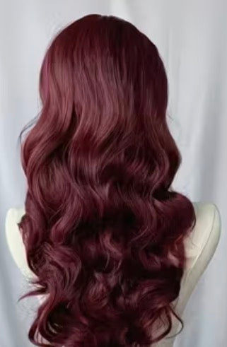 Erin-Women’s Burgundy Curly Wig – 66cm Heat-Resistant Synthetic Hair ,Gorgeous Burgundy Curls.